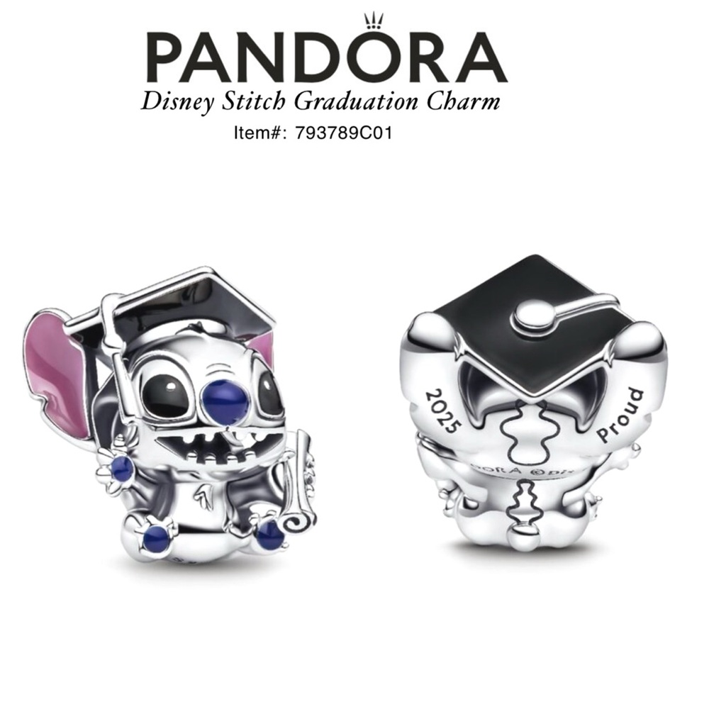PANDORA Disney Stitch Graduation 2025 Charm w/box